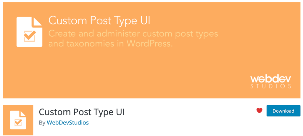 Custom Post Type UI plugin from WordPress.org