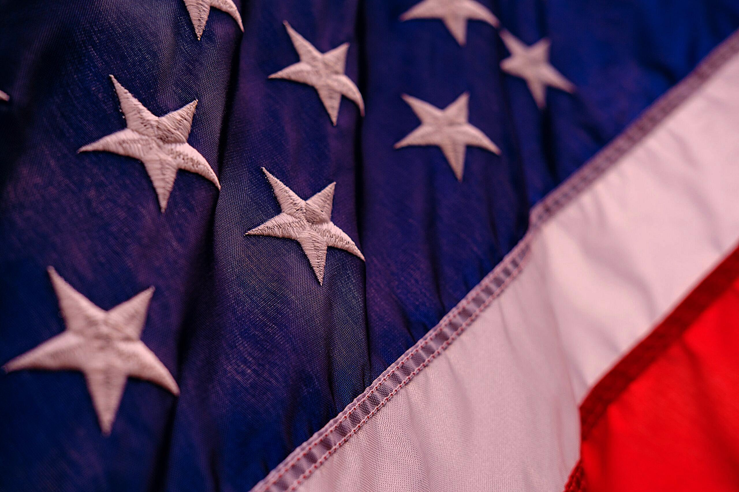 Close up of the American flag